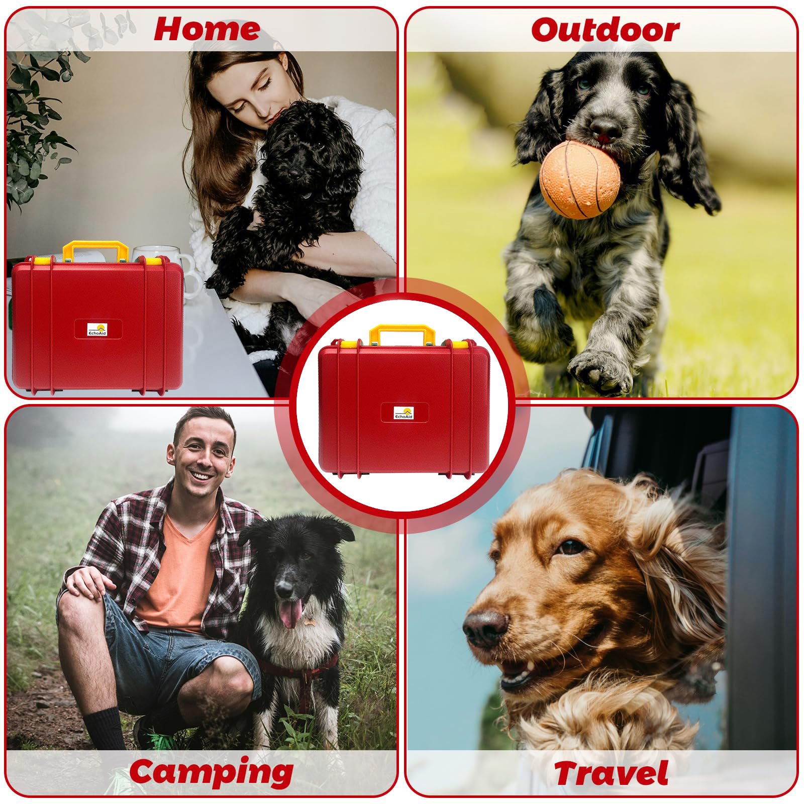 EchoAid Pet emergency kit -Cat & Dog First Aid Kits with Thermometer, Disposable Booties for Car, Home, Office - Image 3