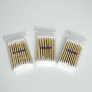 EchoAid Cotton Swabs 500 Count Double Round Thick Tips | Biodegradable Eco-Friendly Strong Wooden Sticks Cotton Swabs For Ears | Firm Qtips cotton swabs | Natural Cotton Buds